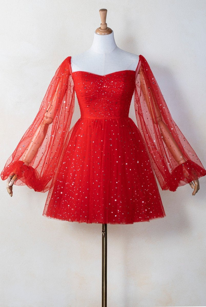 Sweetheart Neck Starlit Cloud Mini Length Dress