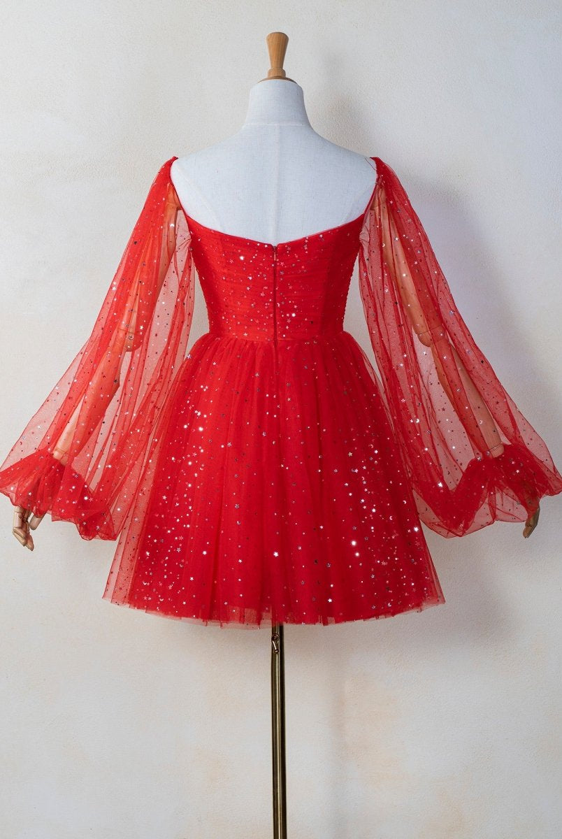 Sweetheart Neck Starlit Cloud Mini Length Dress