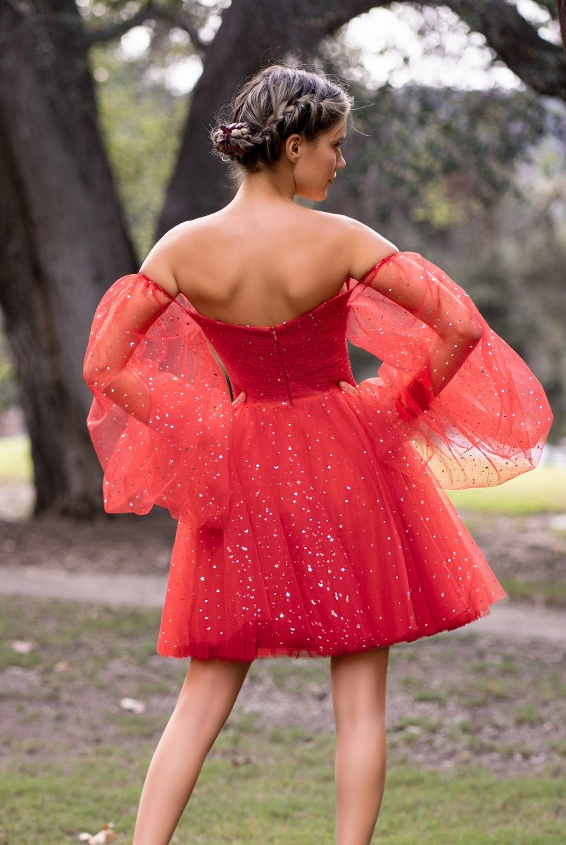 Sweetheart Neck Starlit Cloud Mini Length Dress