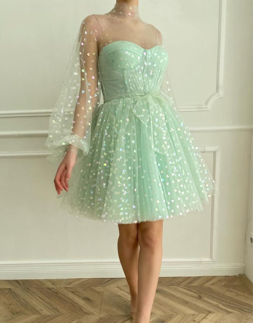 Gemma | A-Line Corset Homecoming Dress with Sleeves
