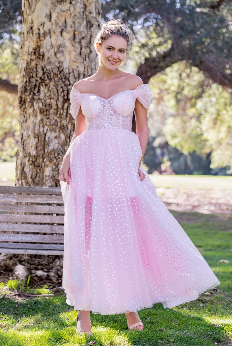 Sweetheat Neck Maxi Length Tulle Prom Dress - KissProm