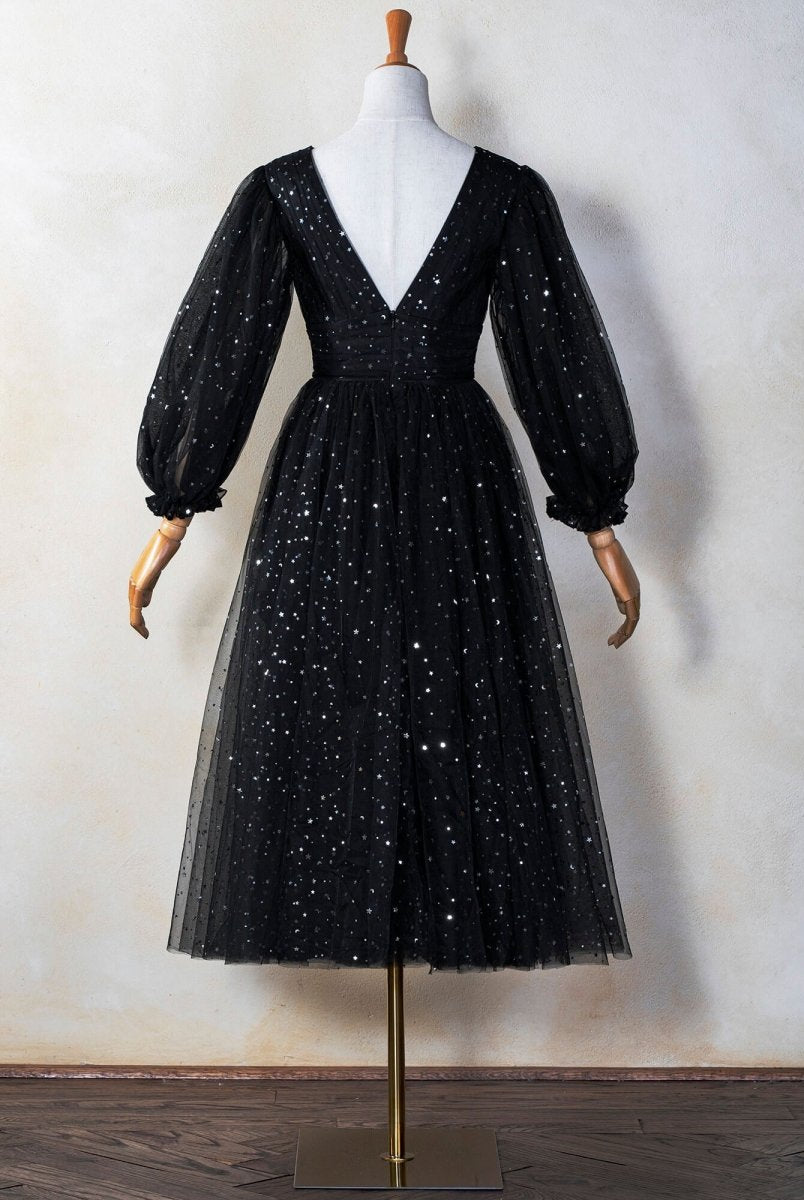 Starry Night V-Neckline Dress