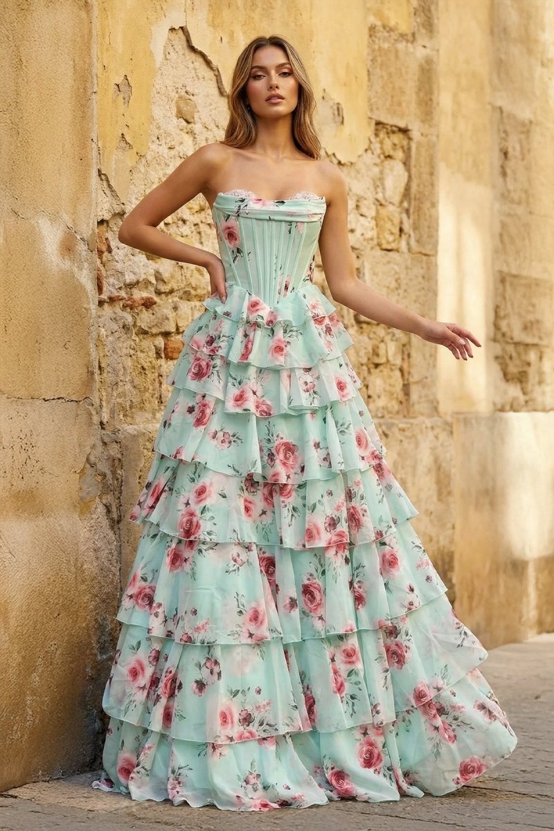 Cute Flowers Tulle Long Formal Dresses, Off Shoulder Evening Dresses Cute Flowers Tulle Long Formal Dresses, Off Shoulder Evening Dresses