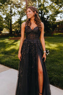 Mariana |A-line Sweetheart Lace Tulle Prom Dress with Slit