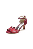 Nude Lace Pump with Elegant Metal Buckle and High Stiletto Heel - KissProm
