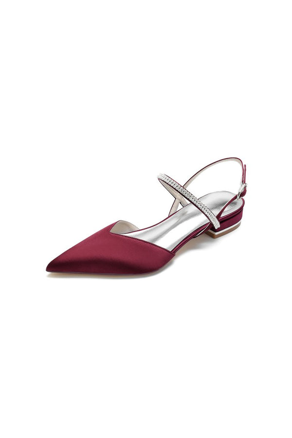 Diamond Pointed Toe Buckle Kitten Heels - KissProm