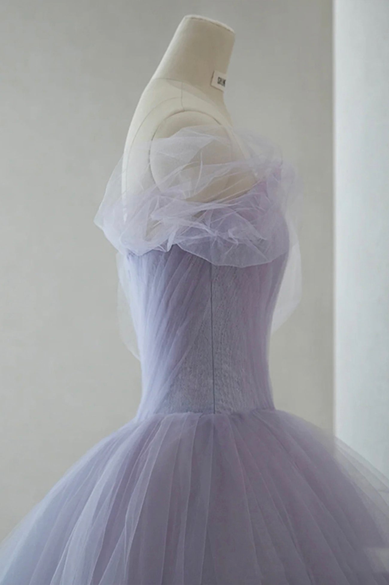 Kenna | Purple Tulle Short A-Line Prom Dress Cute Off the Shoulder Party Dress