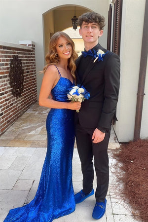Araceli |Sheath Spaghetti Strap Sequin Prom Dress with Slit - KissProm