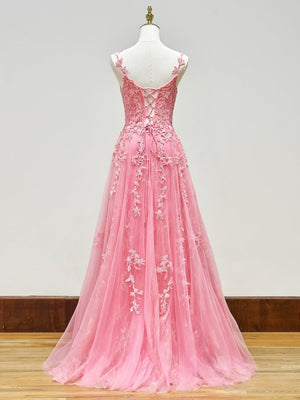 Mariana |A-line Sweetheart Lace Tulle Prom Dress with Slit