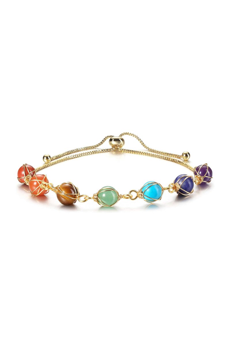 Gold 7 Chakra Gemstone Bracelets - KissProm