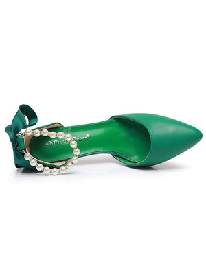 Matte Soft PU Leather Pointed Toe High Heels - KissProm