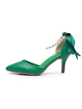 Matte Soft PU Leather Pointed Toe High Heels - KissProm
