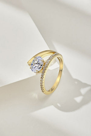 18k Gold Plated Radiant Oval Cut Gemstone Jewelry Ring