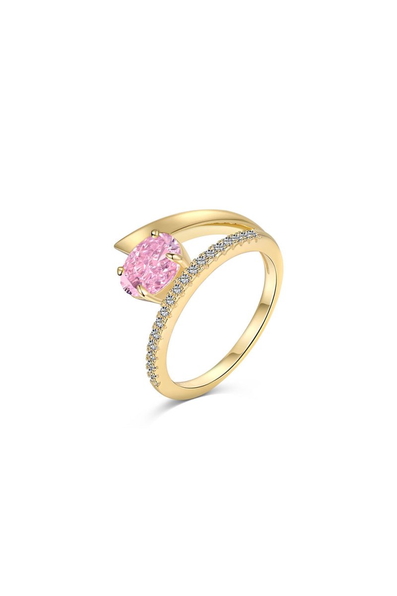 18k Gold Plated Radiant Oval Cut Gemstone Jewelry Ring