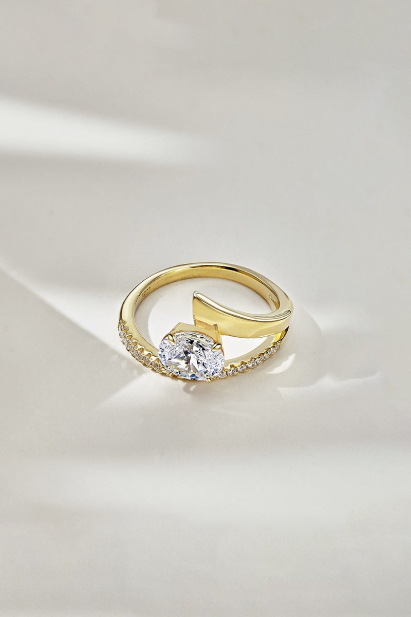 18k Gold Plated Radiant Oval Cut Gemstone Jewelry Ring