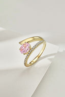 18k Gold Plated Radiant Oval Cut Gemstone Jewelry Ring