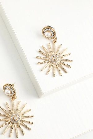 Sunflower Gold Drop Earrings - KissProm