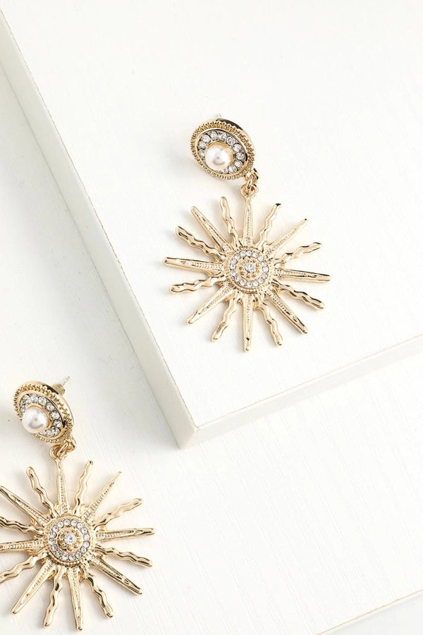 Sunflower Gold Drop Earrings - KissProm