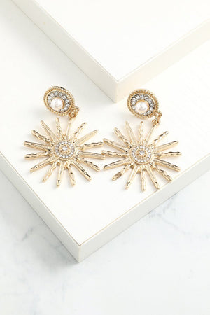 Sunflower Gold Drop Earrings - KissProm