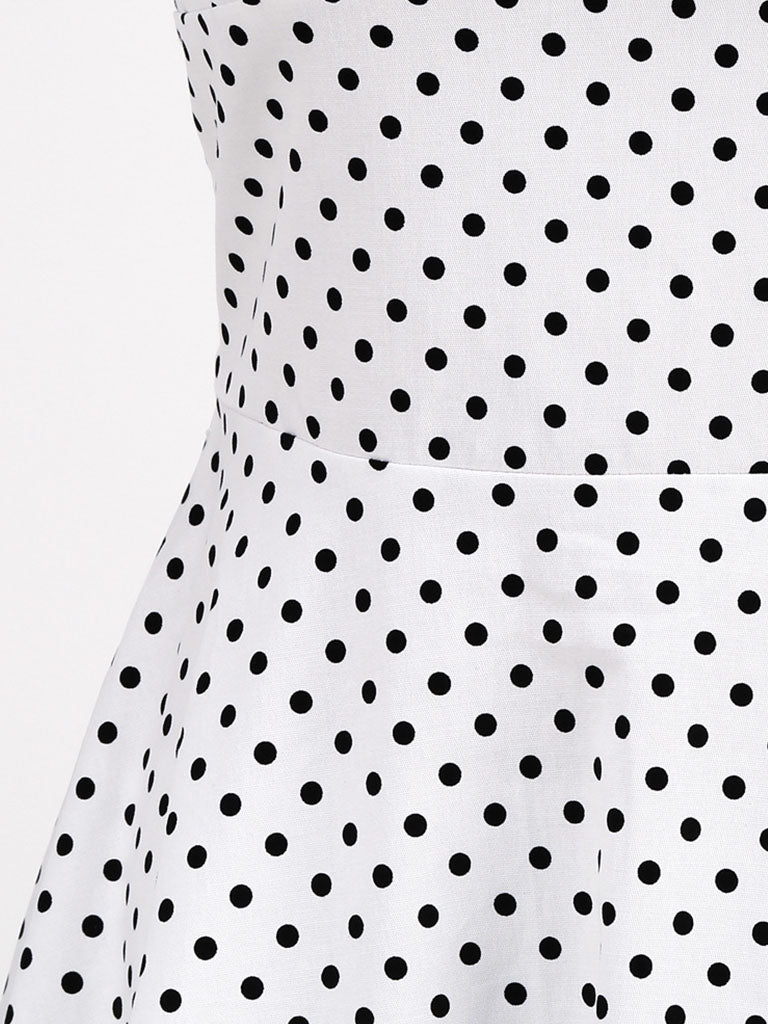 Red Polka Dots Halter Classis Style 1950s Dress Red / XL Red Polka Dots Halter Classis Style 1950s Dress Red / XL