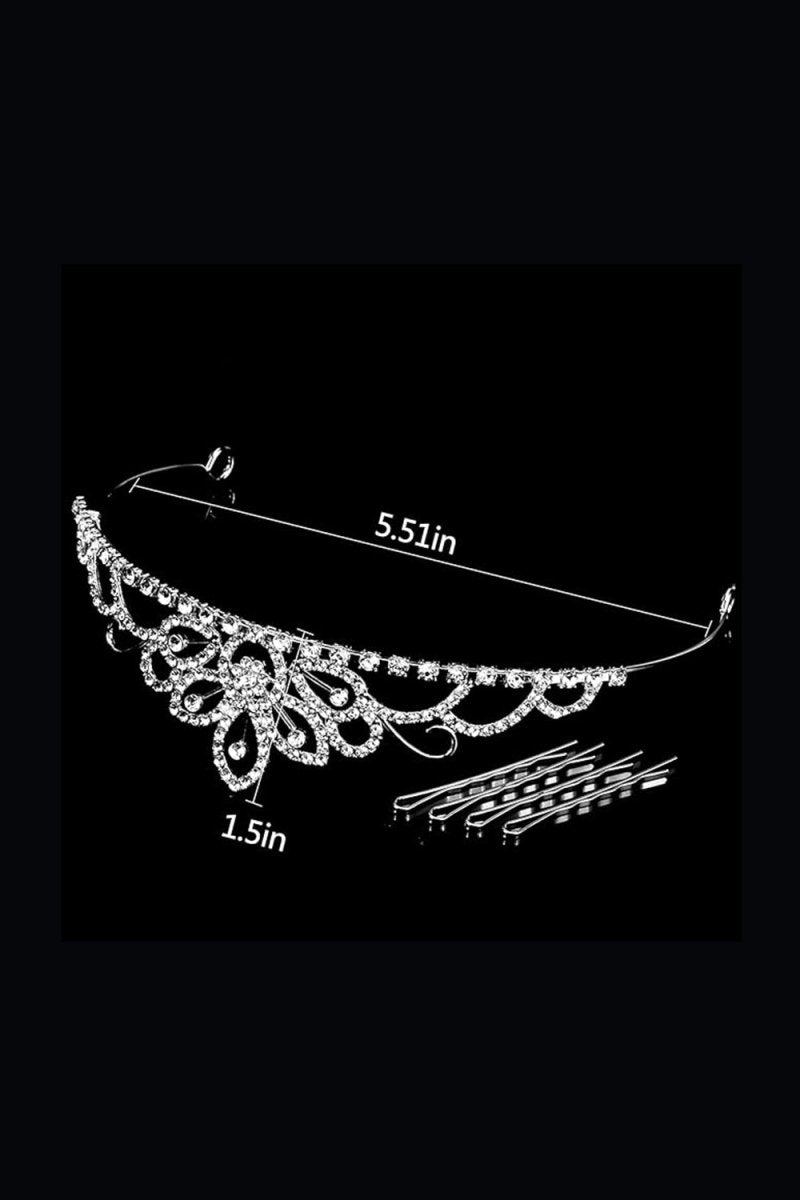 Silver Princess Tiaras with Crystal Decoration - KissProm