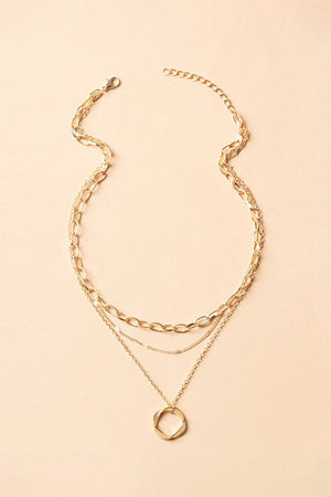 Simple Hoop Double Layer Necklace - KissProm