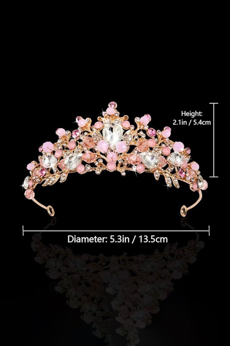 Crystal - Embellished Tiara in Rose Gold - KissProm