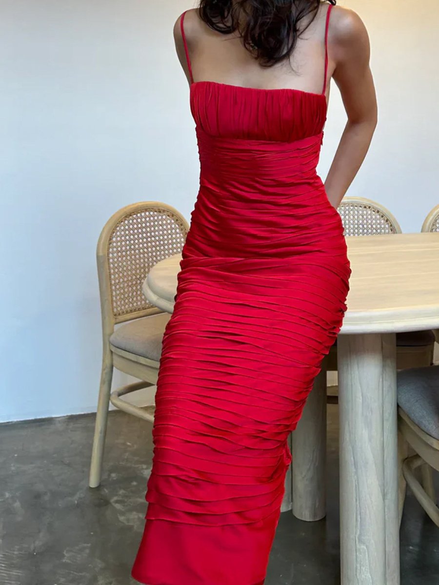 Henry | Mermaid Spaghetti Straps Floor Length Sleeveless Pink Prom Dress - KissProm