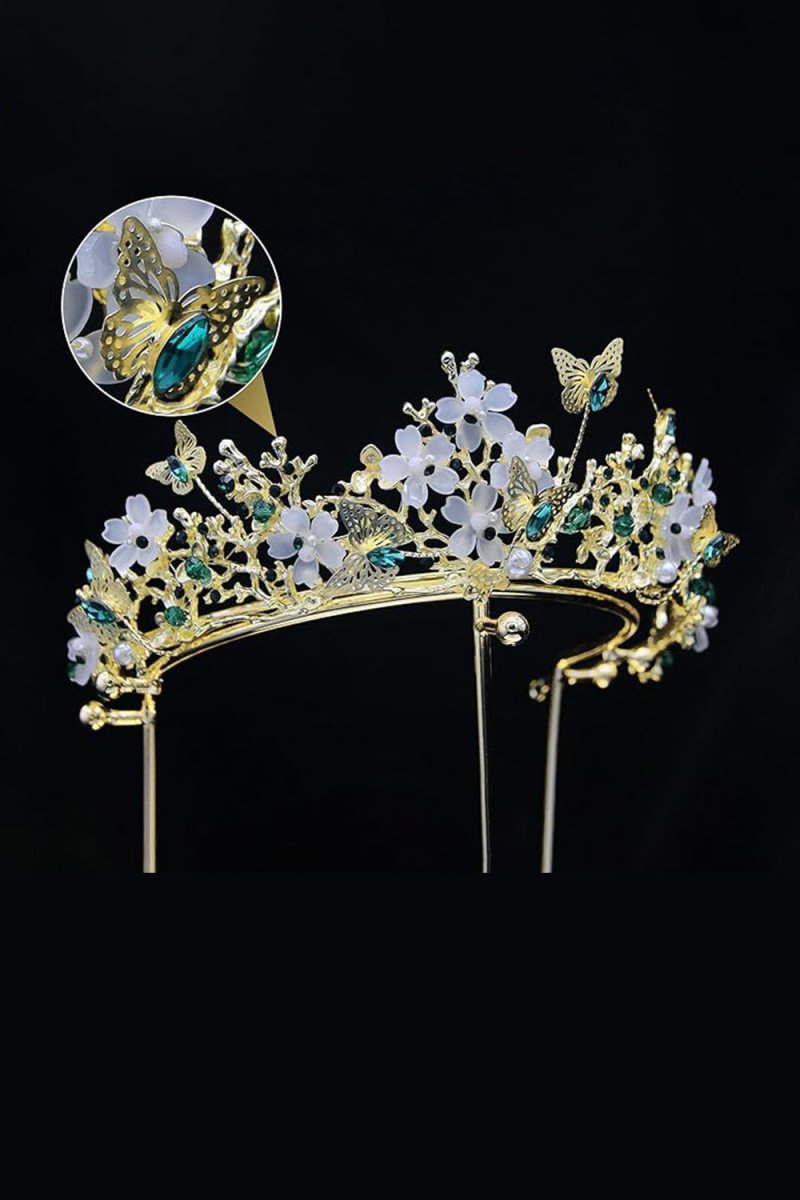 Crystal Baroque Fairy Headpiece Butterflies Tiara - KissProm