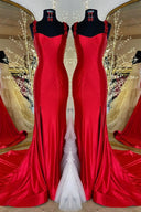 Hana | Black Straps Floral Mermaid Long Prom Dress