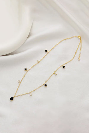 Teardrop Zircon Tassel Necklace