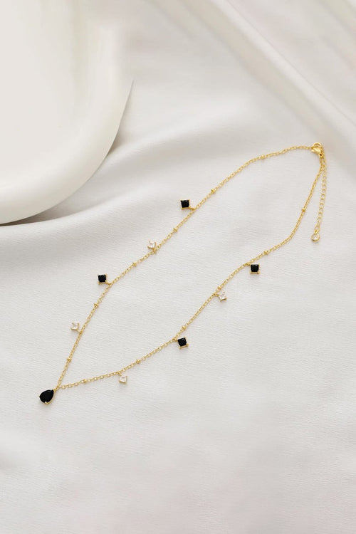 Teardrop Zircon Tassel Necklace