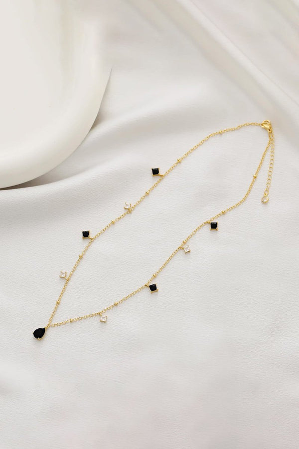 Teardrop Zircon Tassel Necklace