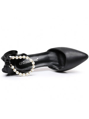 Matte Soft PU Leather Pointed Toe High Heels - KissProm