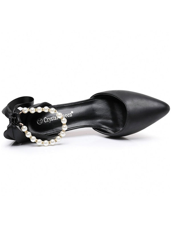 Matte Soft PU Leather Pointed Toe High Heels - KissProm