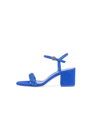 Party Peep Toe Chunky Heel Evening Shoes With Buckle Braided Strap - KissProm