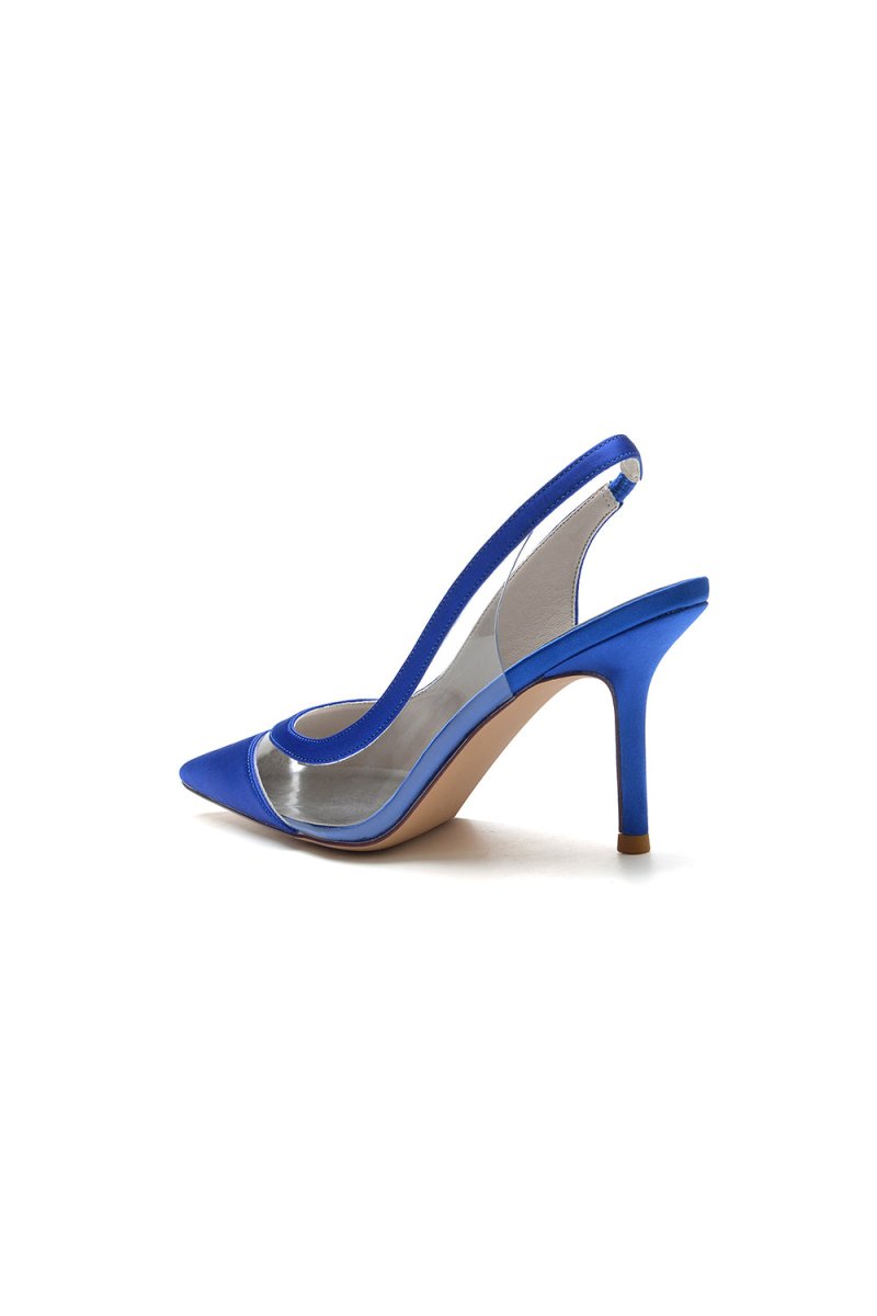Party Pointed Toe Slingback Strap High Heels - KissProm