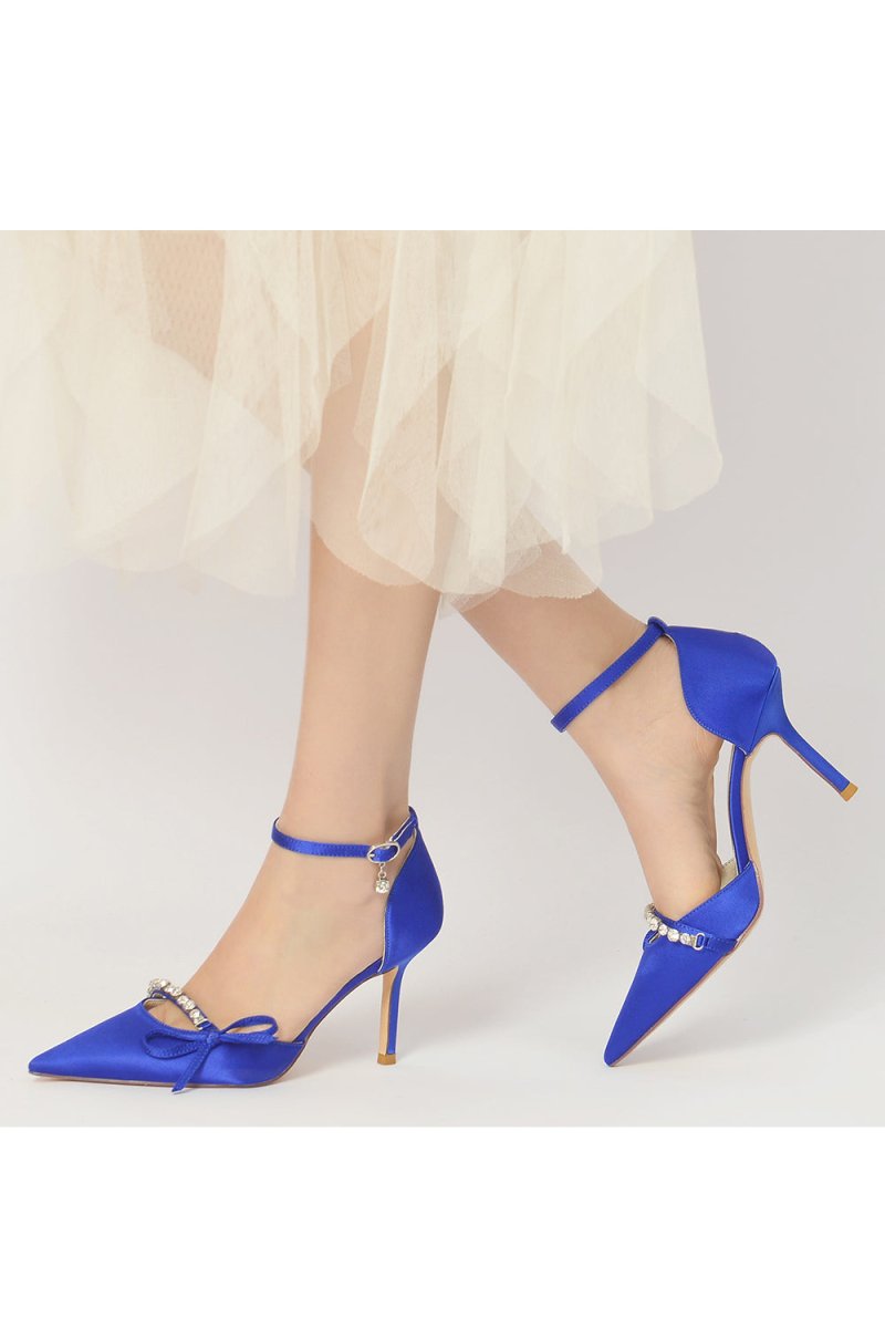 Pointed Toe Party Heels with Bow - KissProm
