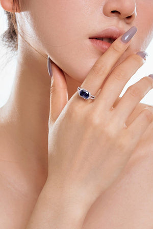 2.5 Carat Fat Rectangle Sapphire Engagement Ring - KissProm