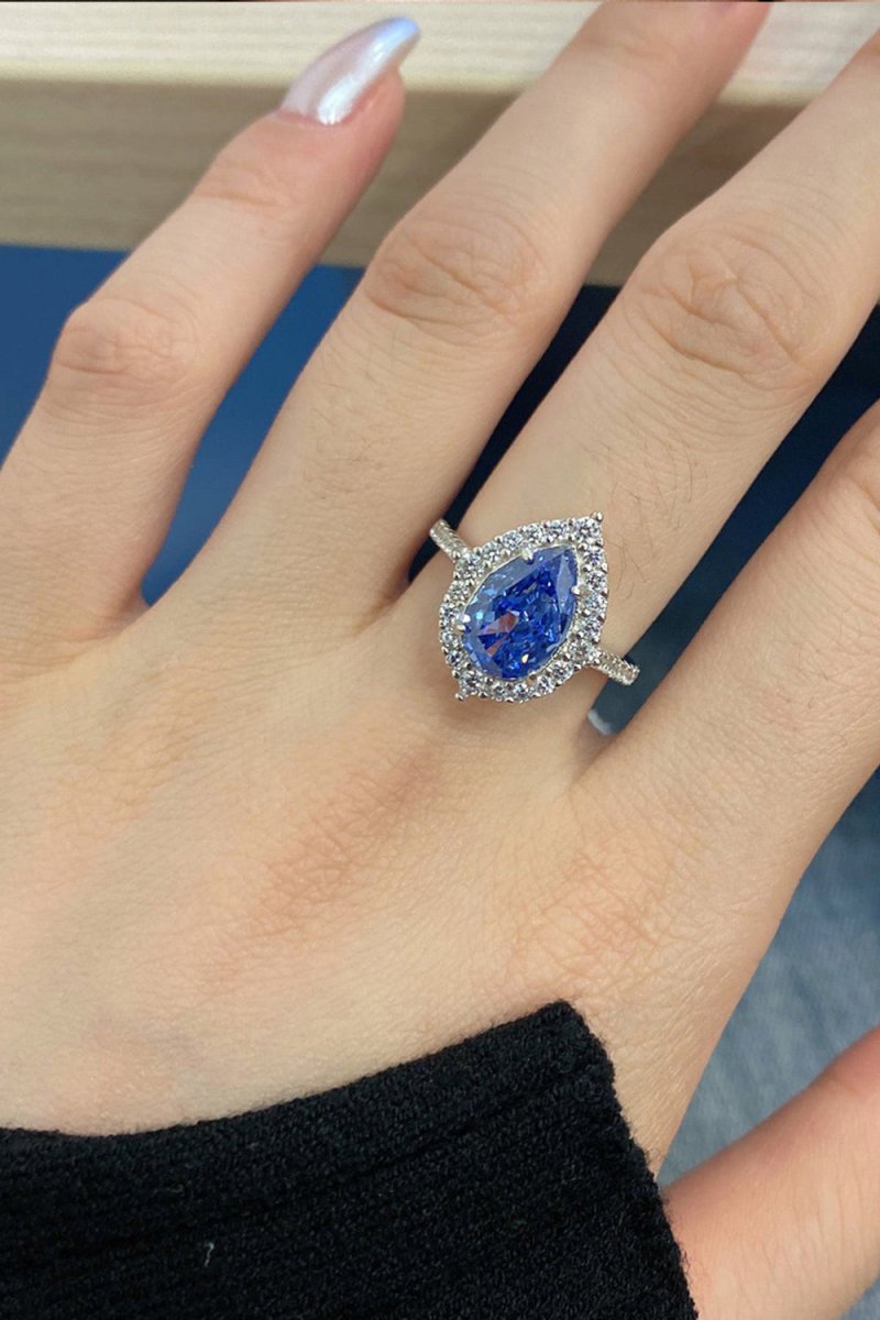 2 Carat Radiant Pear Cut Sapphire Engagement Ring - KissProm