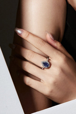 2 Carat Radiant Pear Cut Sapphire Engagement Ring - KissProm