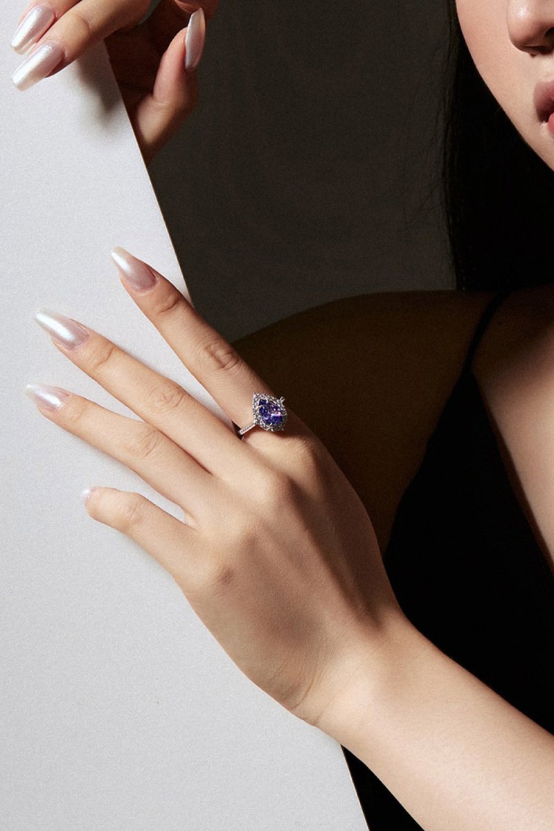 2 Carat Radiant Pear Cut Sapphire Engagement Ring - KissProm