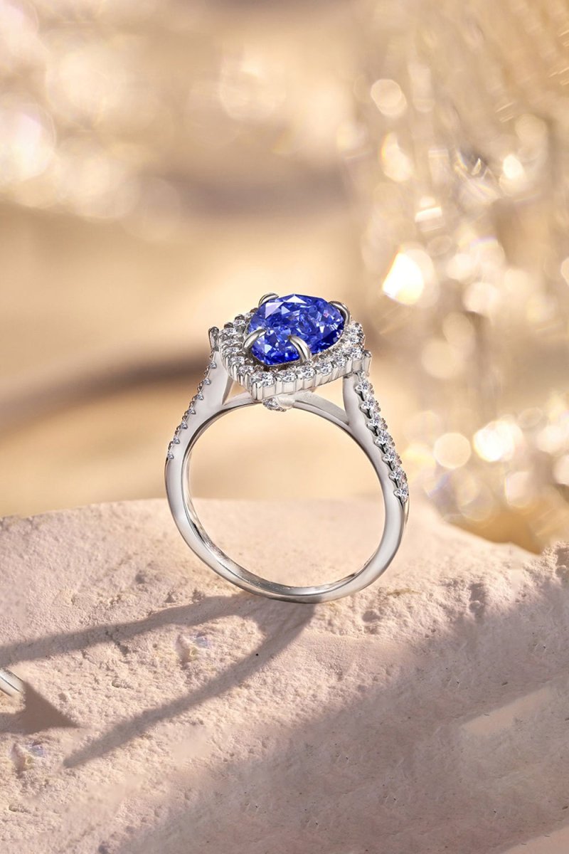 2 Carat Radiant Pear Cut Sapphire Engagement Ring - KissProm