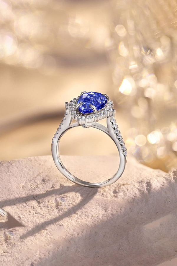 2 Carat Radiant Pear Cut Sapphire Engagement Ring - KissProm