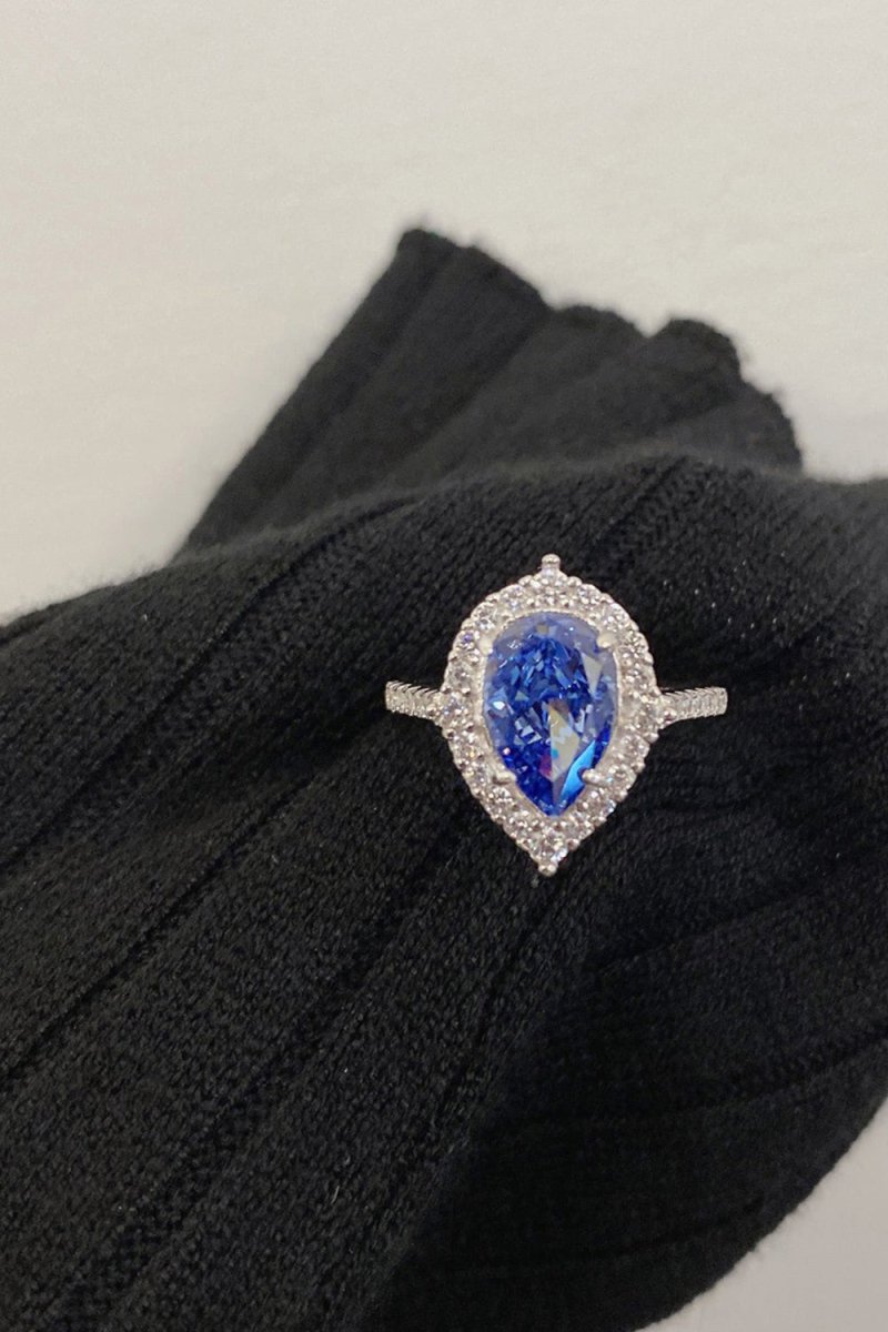 2 Carat Radiant Pear Cut Sapphire Engagement Ring - KissProm