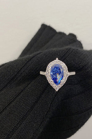 2 Carat Radiant Pear Cut Sapphire Engagement Ring - KissProm