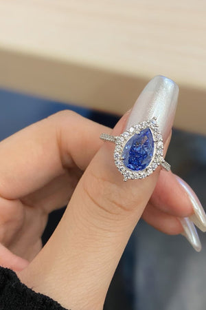 2 Carat Radiant Pear Cut Sapphire Engagement Ring - KissProm