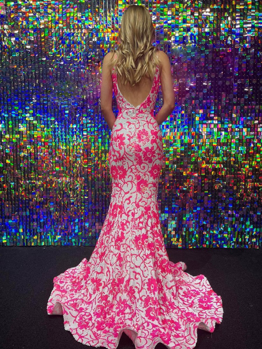 embroidered mermaid prom dress Floral Embroidery Tulle Nude Off The Shoulder Mermaid Prom Dresses, CP –  clover sew