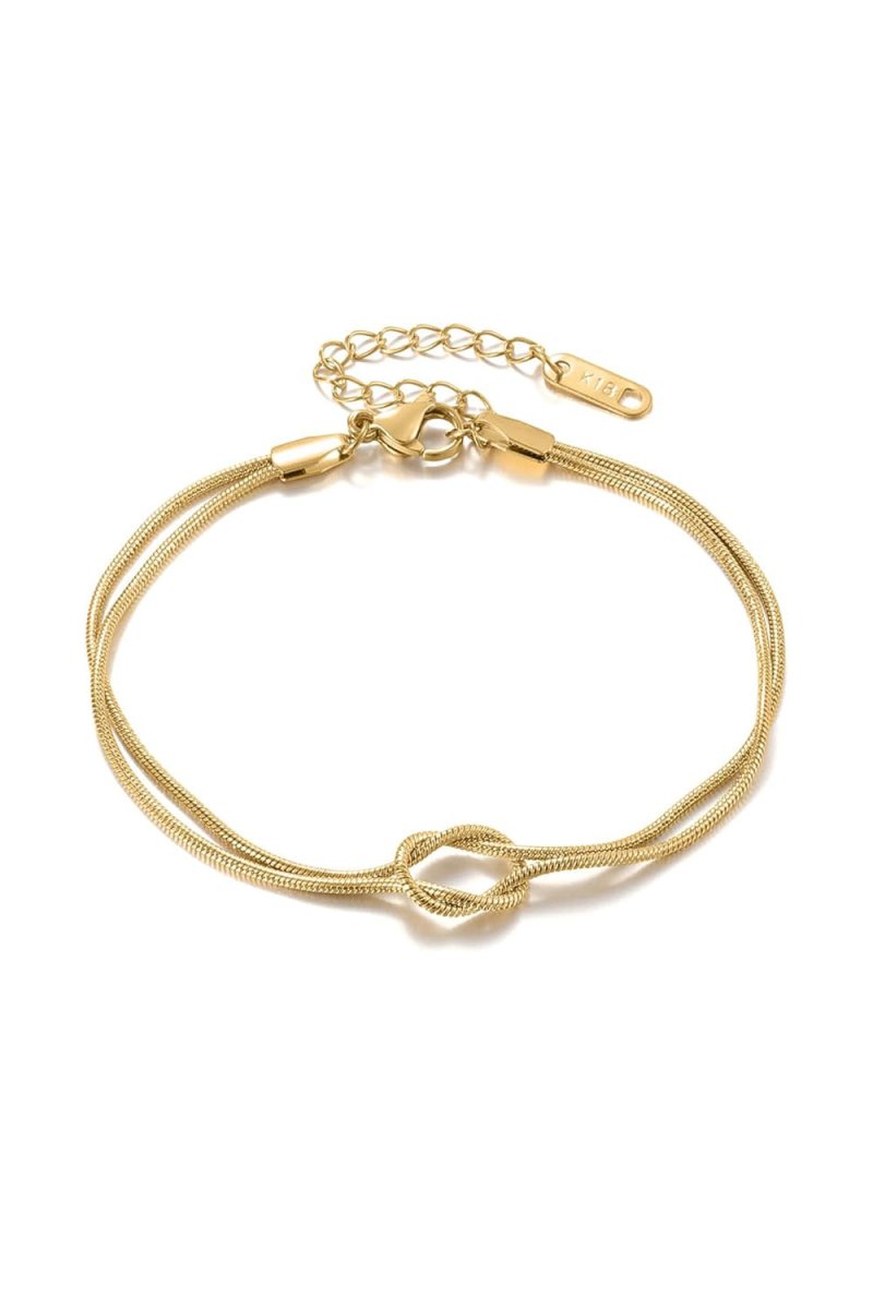 Gold Love Knot Snake Chain Bracelets - KissProm
