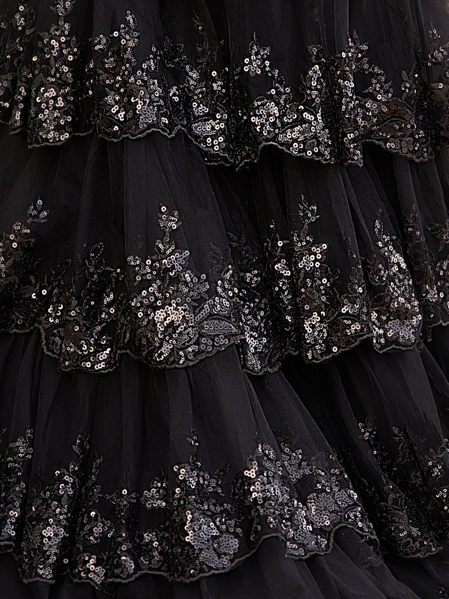 Livia |Sheath One Shoulder Tiered Lace Long Prom Dress